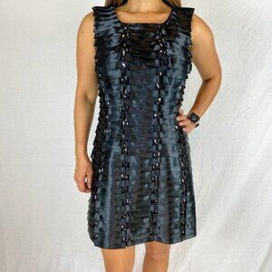 Julian Joyce Black Embellished Sleeveless Cocktail Dress